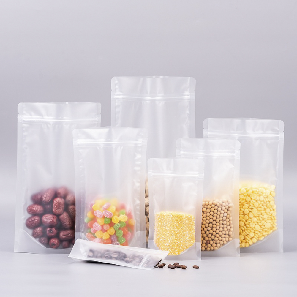 Frosted Transparent Sachet Emballage Plastique Stand up Bags Zip