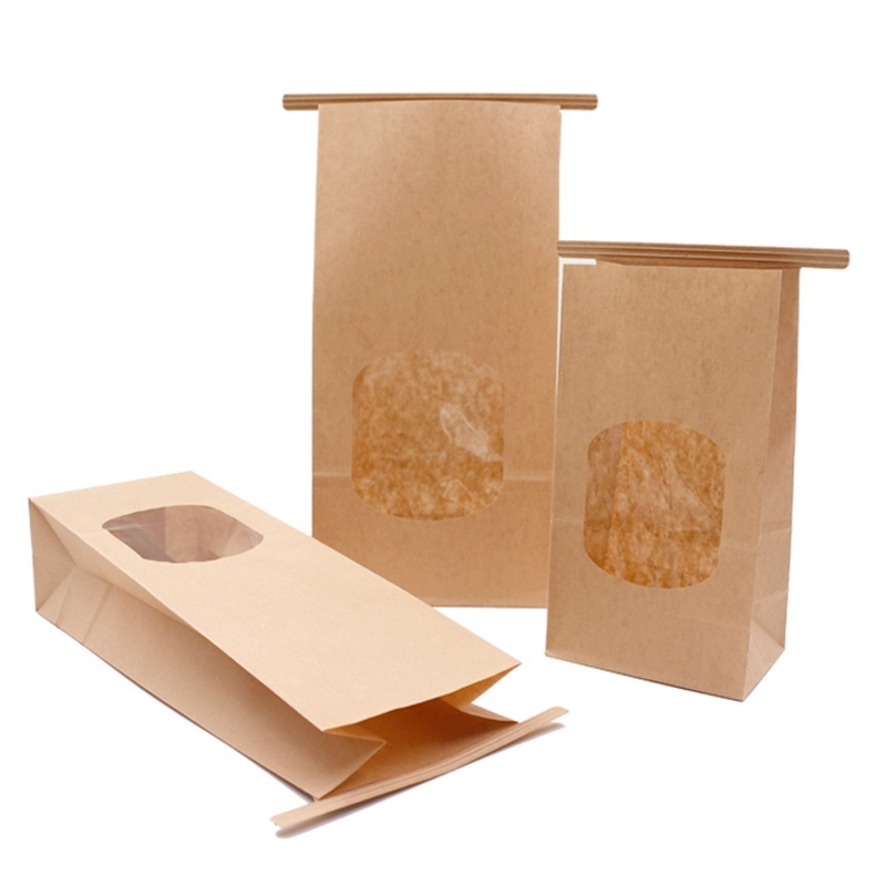 Recycled Kraft Paper Window Coffee Food Bags