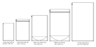 stand up pouch sizes